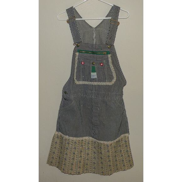 Apron Made From Liberty Railroad Striped Bibs Unique Gift One Size Blue/White - Picture 1 of 2